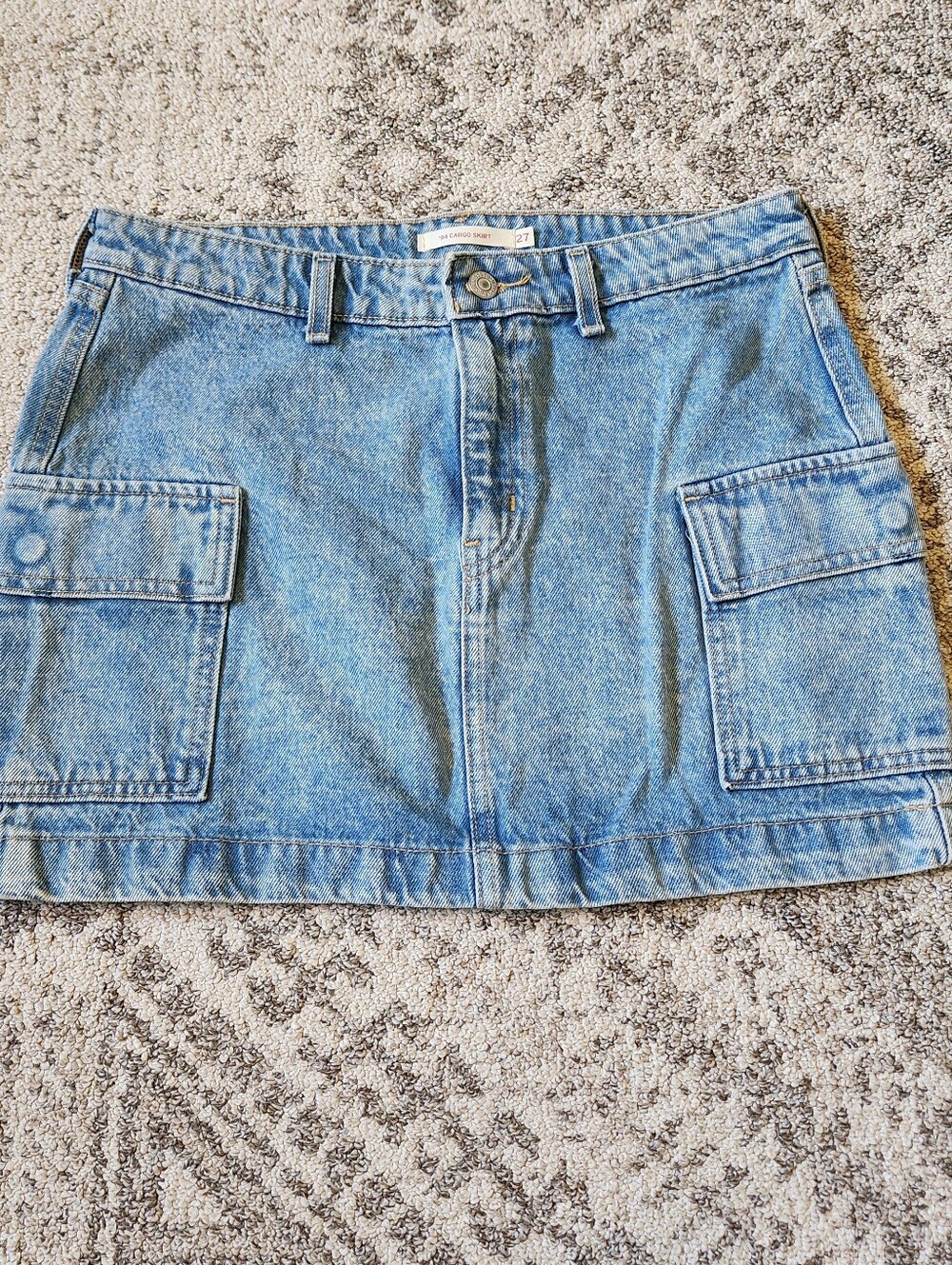 Levis Denim Cargo Mini Skirt - Light Blue